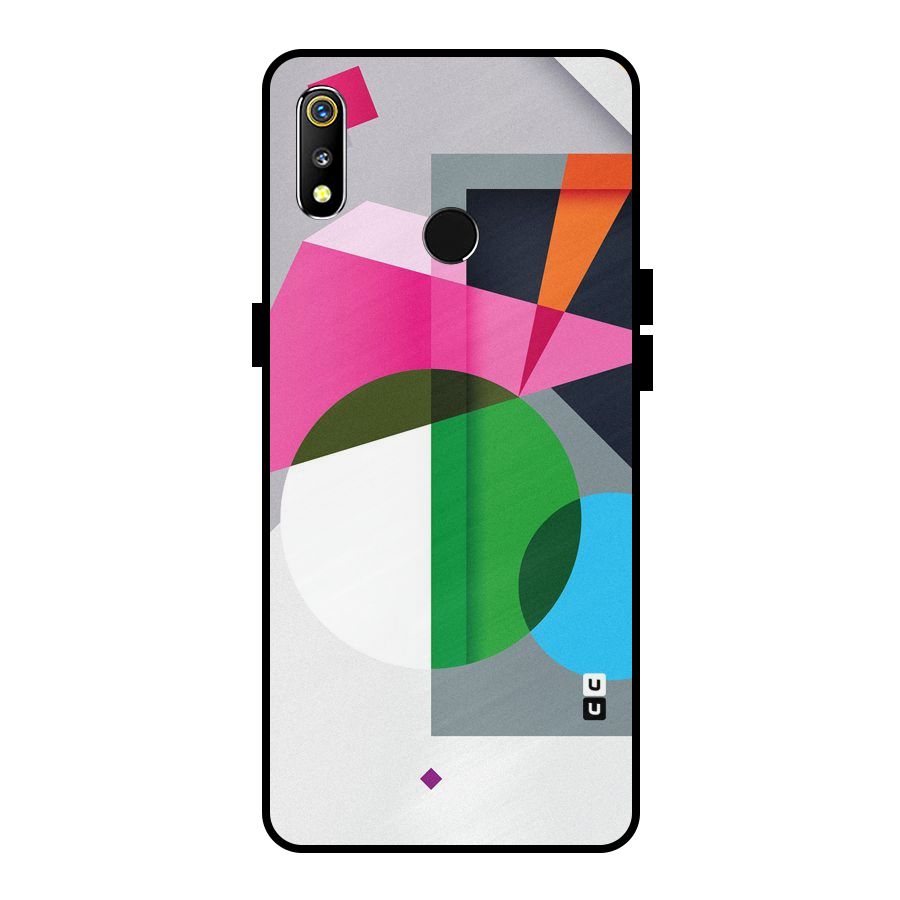 Polygons Cute Pattern Metal Back Case for Realme 3i