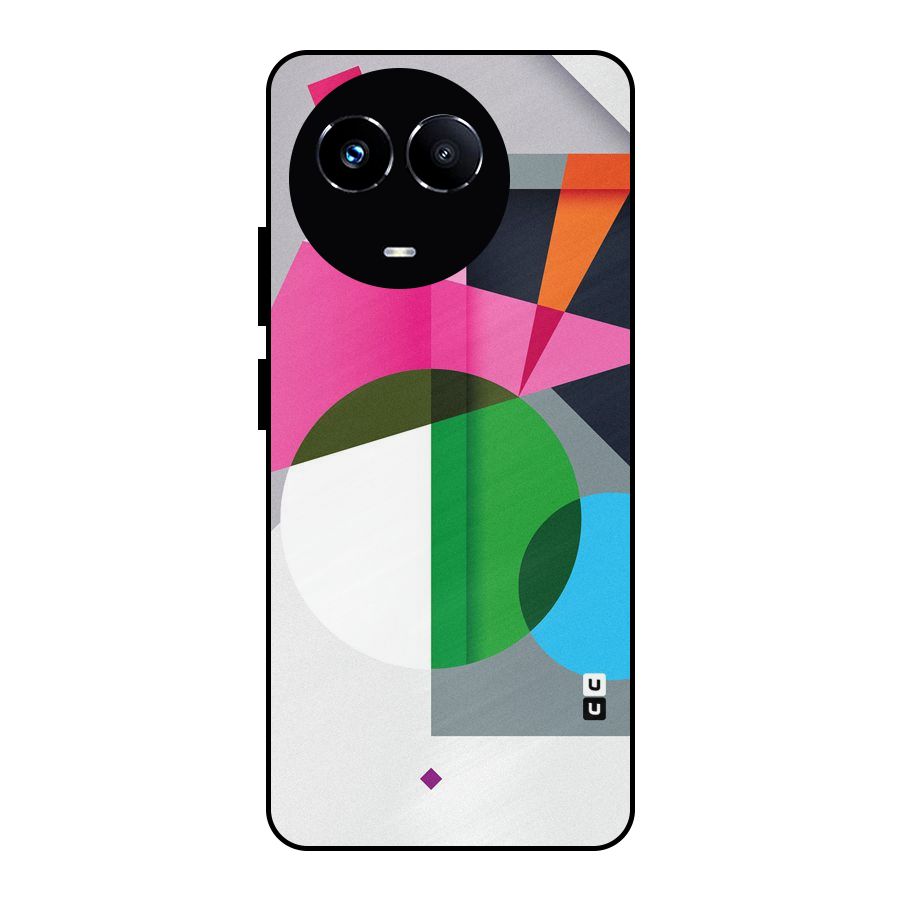 Polygons Cute Pattern Metal Back Case for Realme Narzo 60X