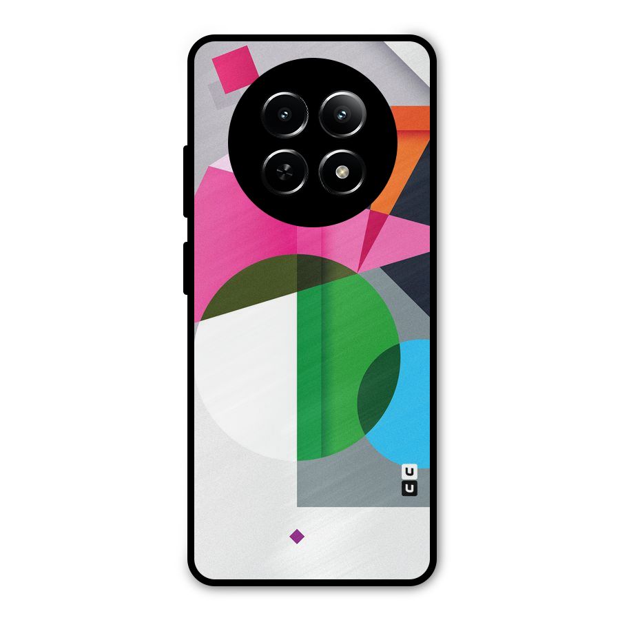 Polygons Cute Pattern Metal Back Case for Realme Narzo 70x 5G