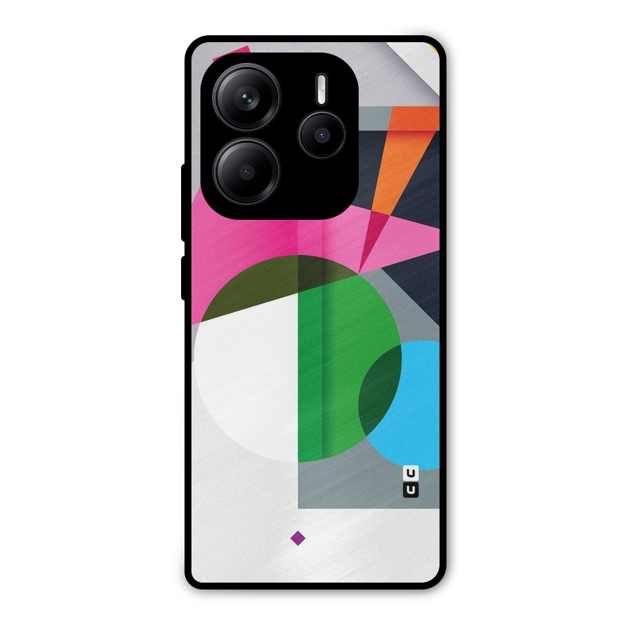 Polygons Cute Pattern Metal Back Case for Redmi Note 14 5G