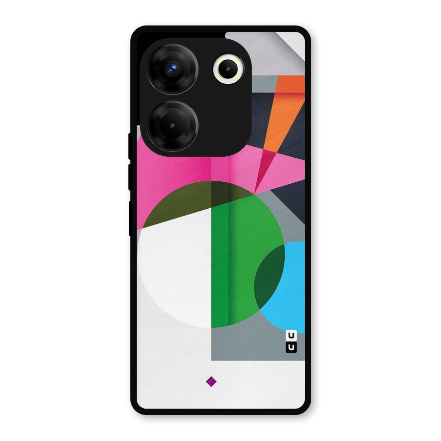 Polygons Cute Pattern Metal Back Case for Tecno Camon 20