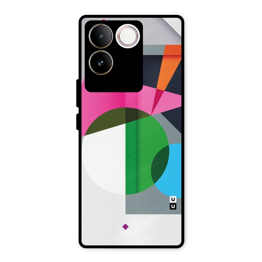 Polygons Cute Pattern Metal Back Case for Vivo T2 Pro