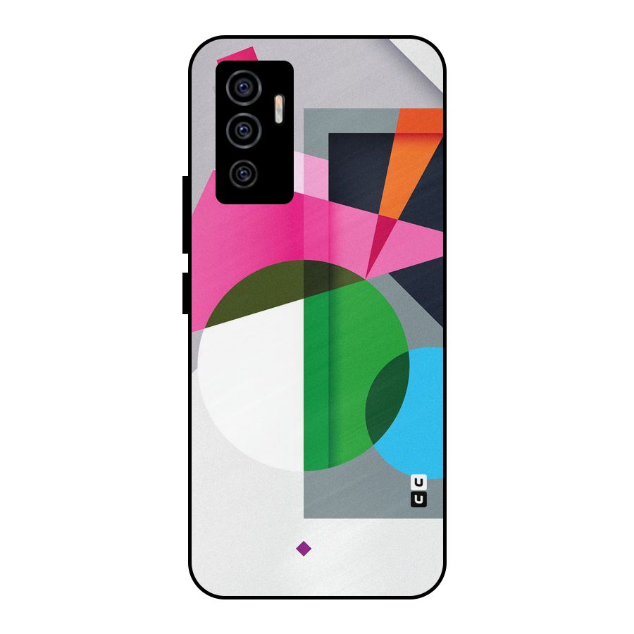 Polygons Cute Pattern Metal Back Case for Vivo V23e