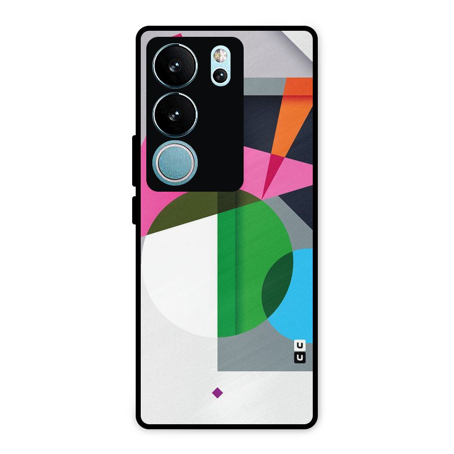 Polygons Cute Pattern Metal Back Case for Vivo V29 Pro
