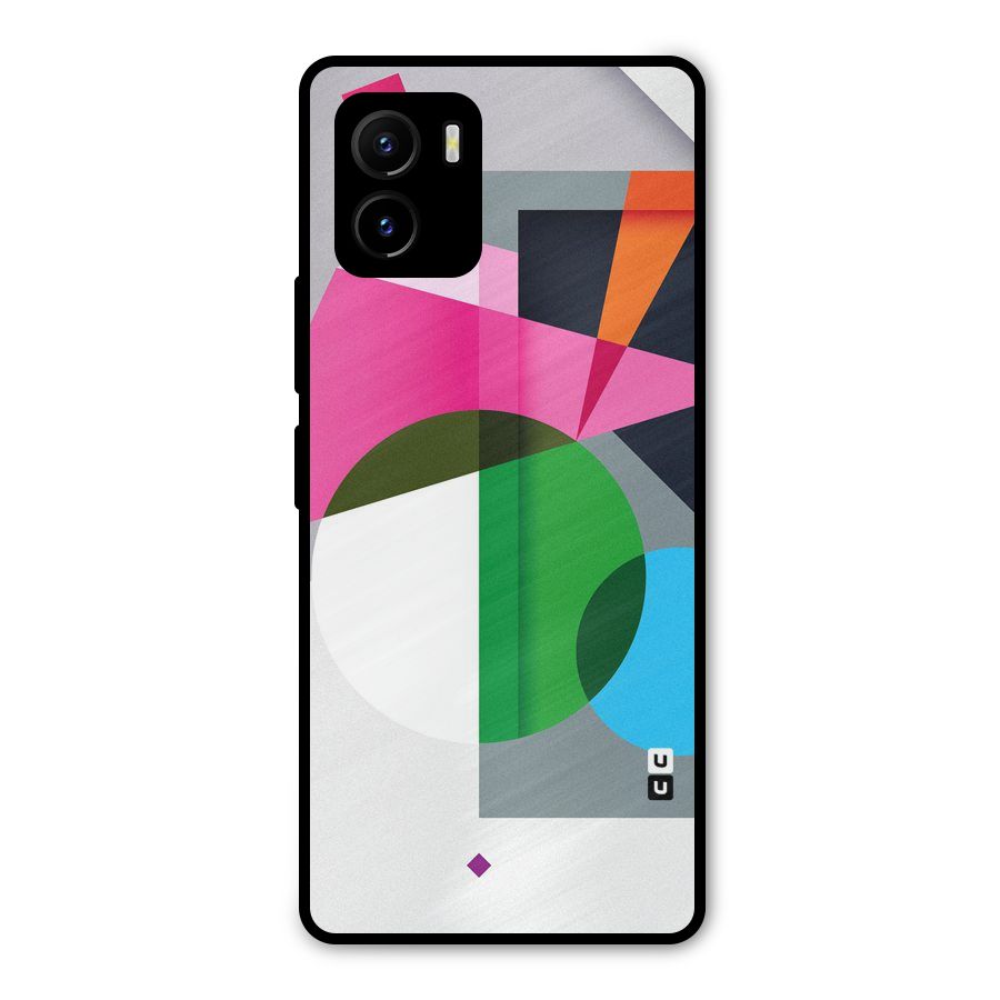 Polygons Cute Pattern Metal Back Case for Vivo Y15s