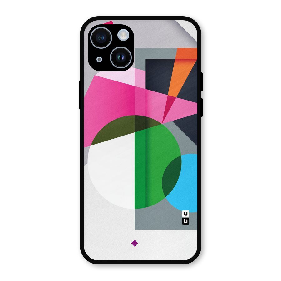 Polygons Cute Pattern Metal Back Case for iPhone 14