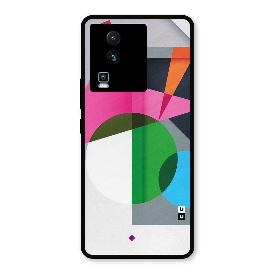Polygons Cute Pattern Metal Back Case for iQOO Neo 7