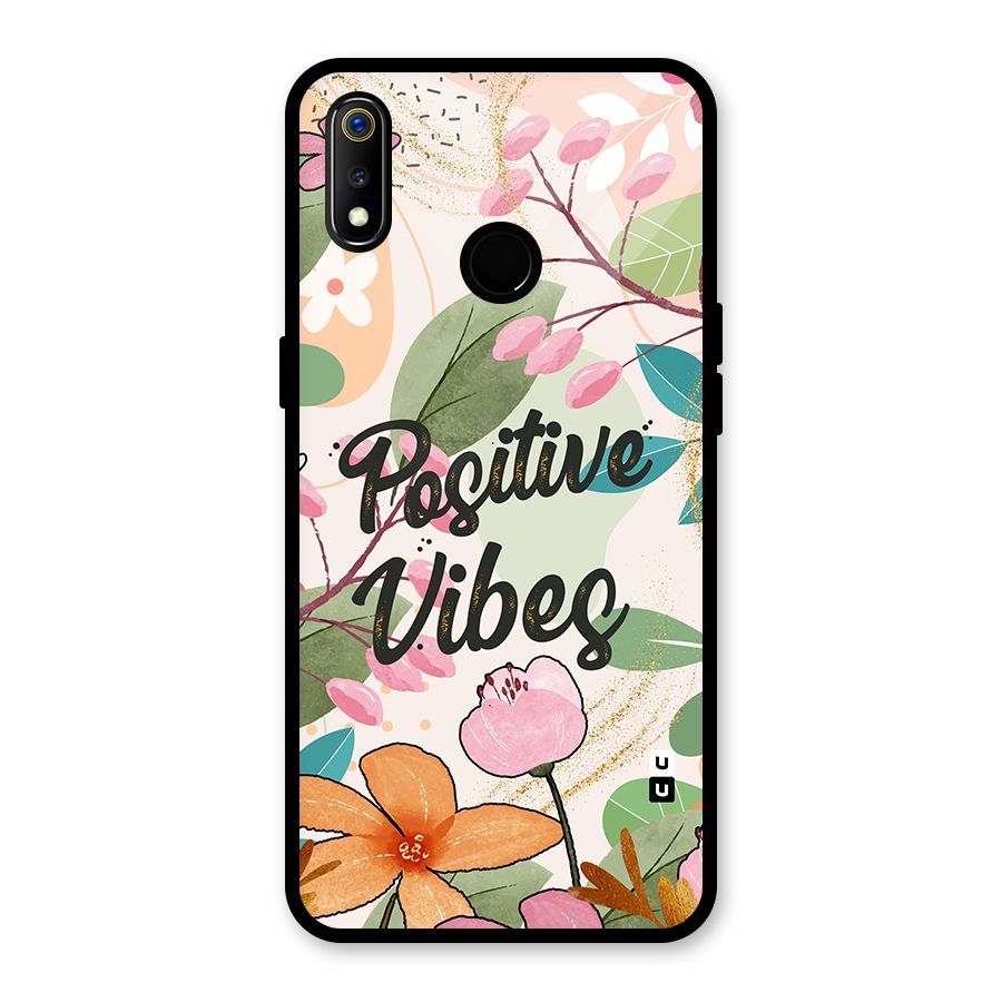 Positive Vibes Glass Back Case for Realme 3i