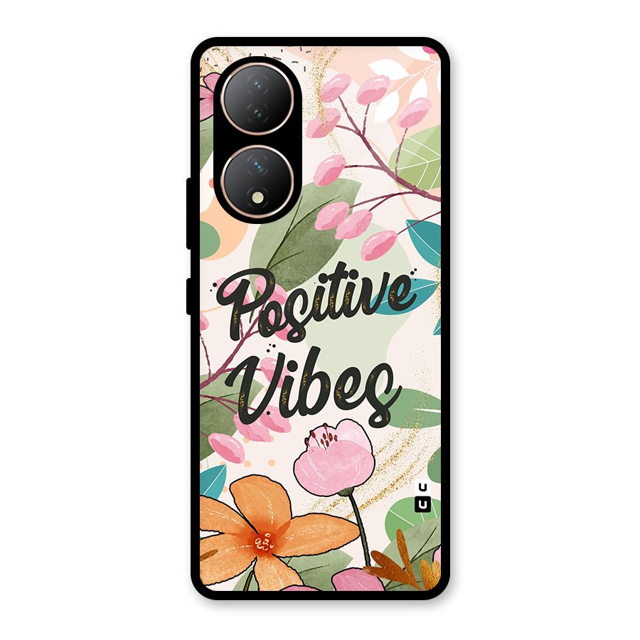 Positive Vibes Glass Back Case for Vivo Y100A