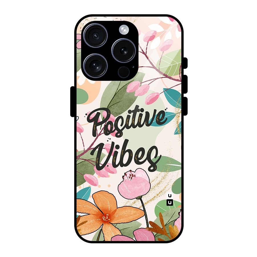 Positive Vibes Glass Back Case for iPhone 15 Pro