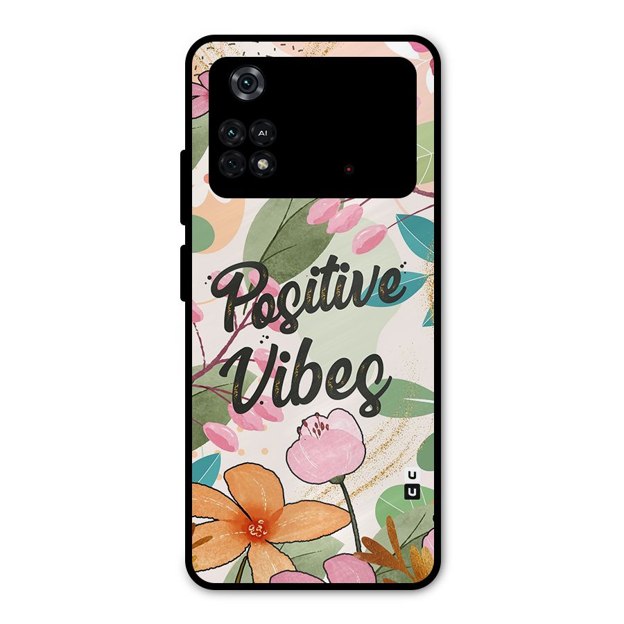 Positive Vibes Metal Back Case for Poco M4 Pro 4G