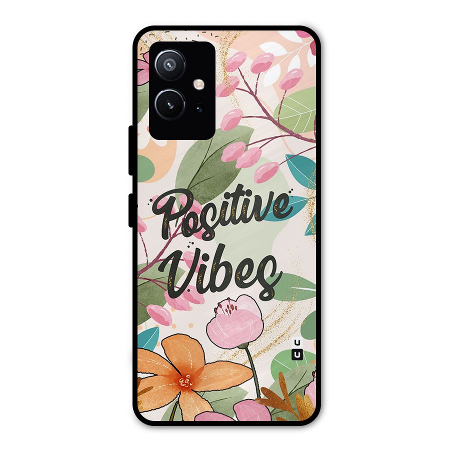 Positive Vibes Metal Back Case for Vivo Y75 5G