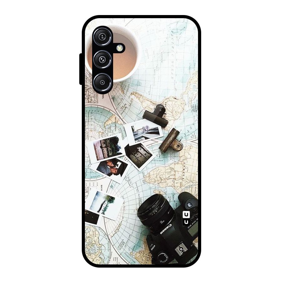 Post Stamps Travel Glass Back Case for Galaxy M34 5G