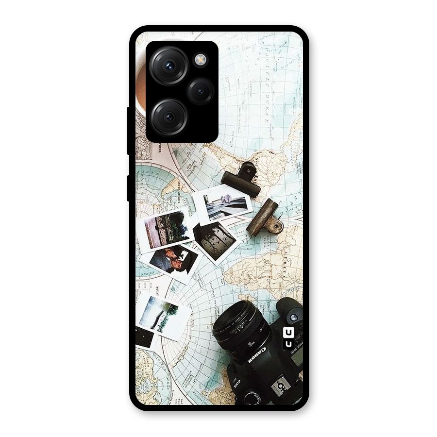 Post Stamps Travel Glass Back Case for Poco X5 Pro