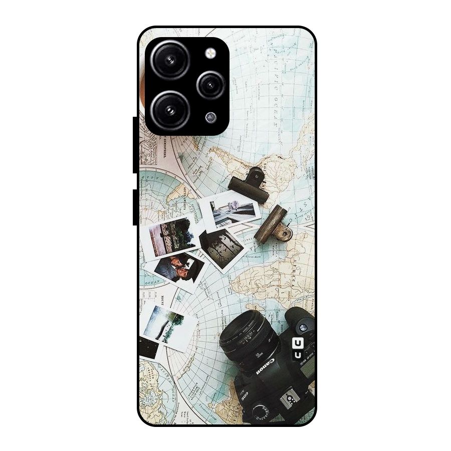 Post Stamps Travel Glass Back Case for Redmi 12 4G