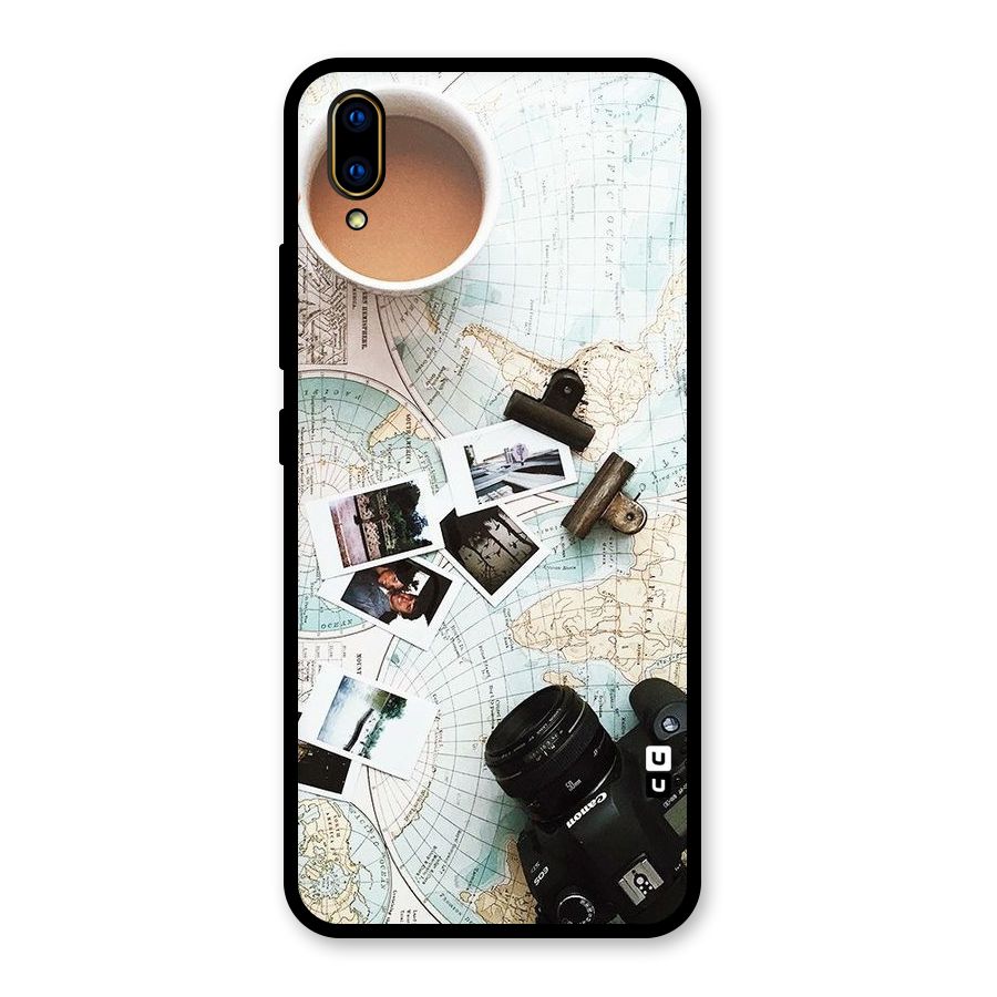Post Stamps Travel Glass Back Case for Vivo V11 Pro