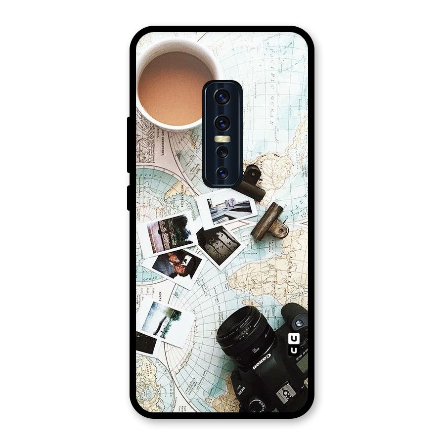 Post Stamps Travel Glass Back Case for Vivo V17 Pro