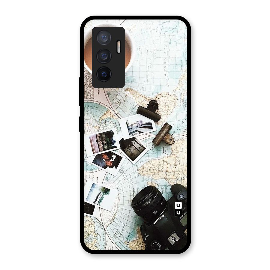 Post Stamps Travel Glass Back Case for Vivo V23e