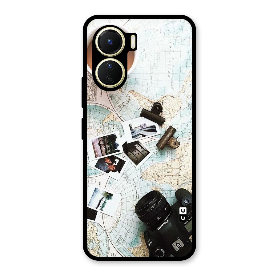 Post Stamps Travel Glass Back Case for Vivo Y16