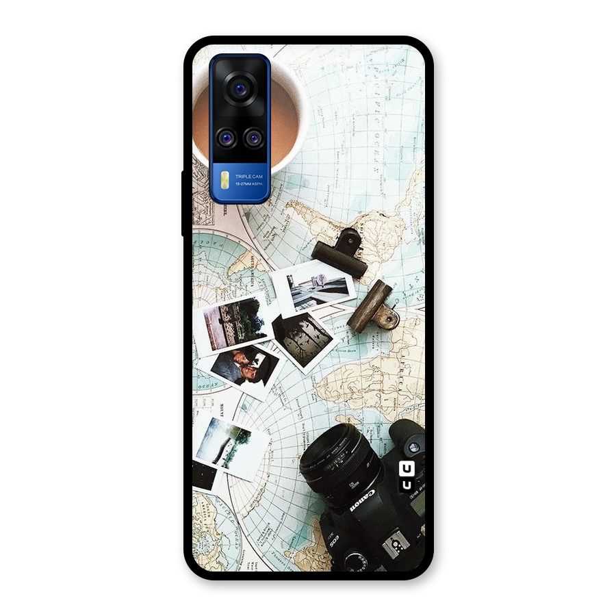 Post Stamps Travel Glass Back Case for Vivo Y31