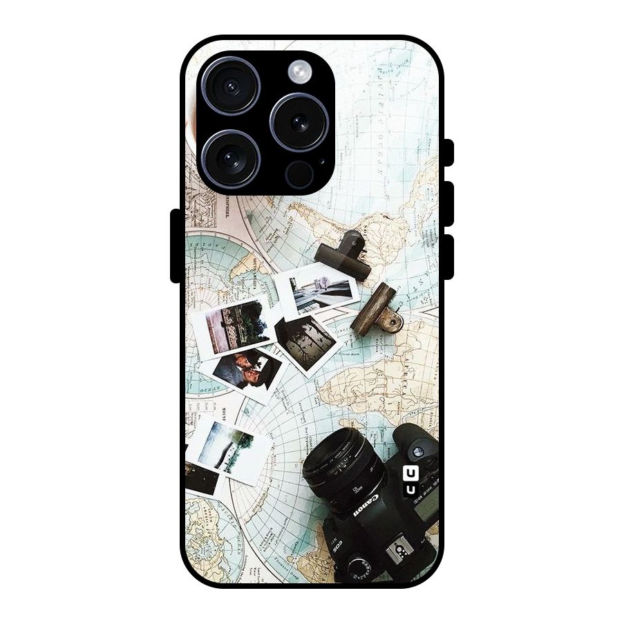 Post Stamps Travel Glass Back Case for iPhone 15 Pro