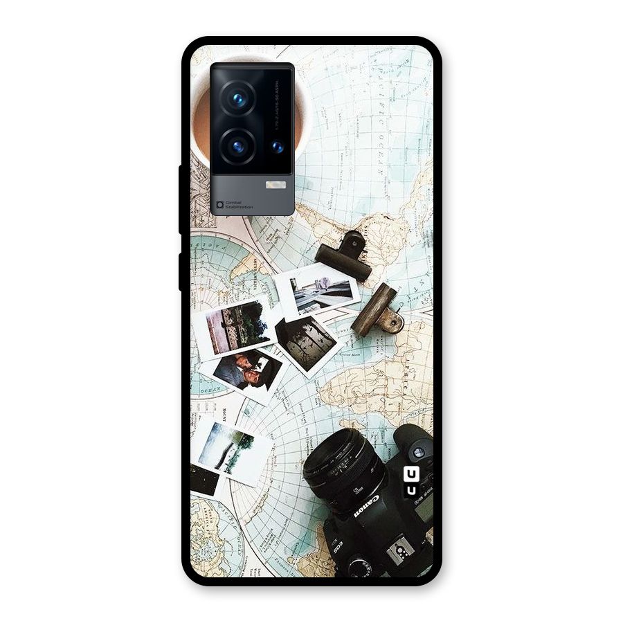 Post Stamps Travel Glass Back Case for iQOO 9 5G