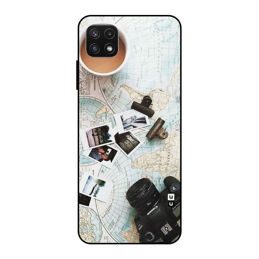 Post Stamps Travel Metal Back Case for Galaxy A22 5G