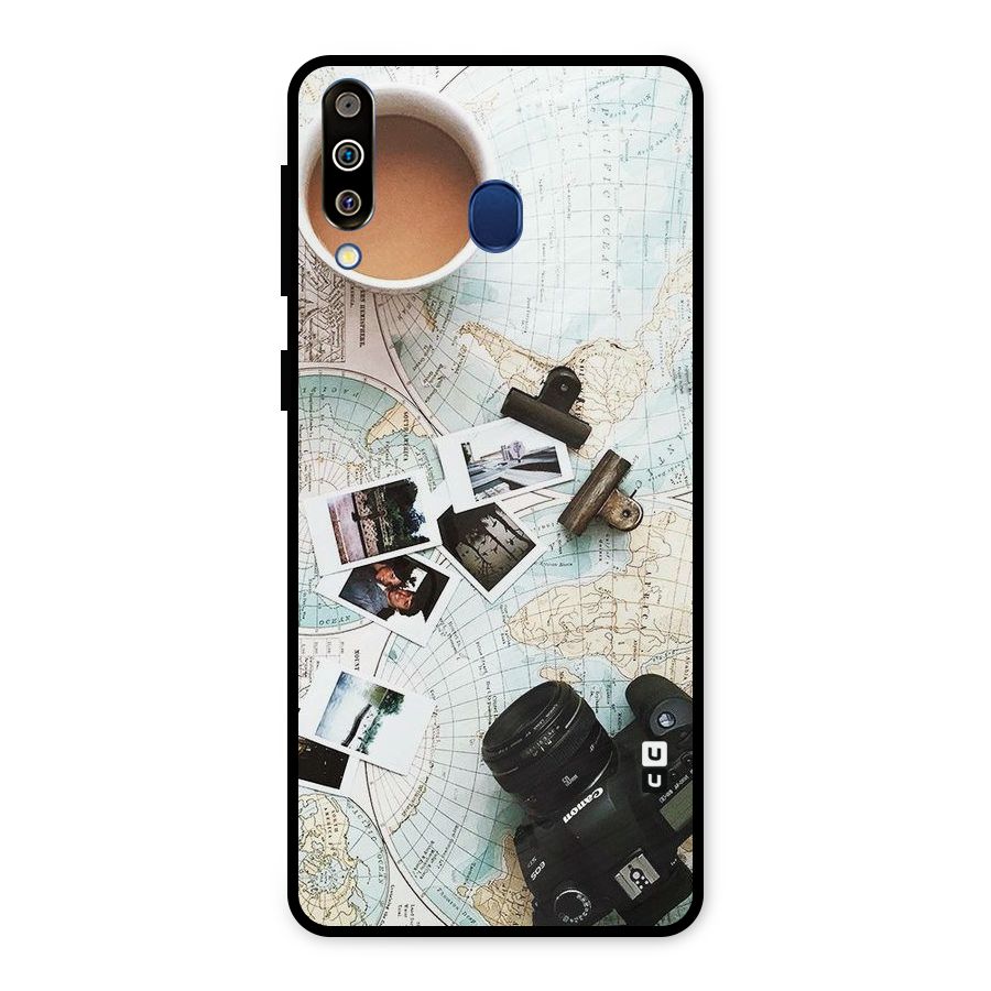 Post Stamps Travel Metal Back Case for Galaxy M30