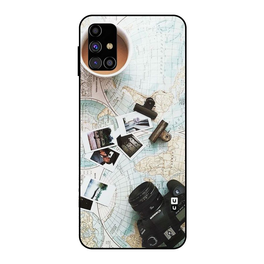 Post Stamps Travel Metal Back Case for Galaxy M31s