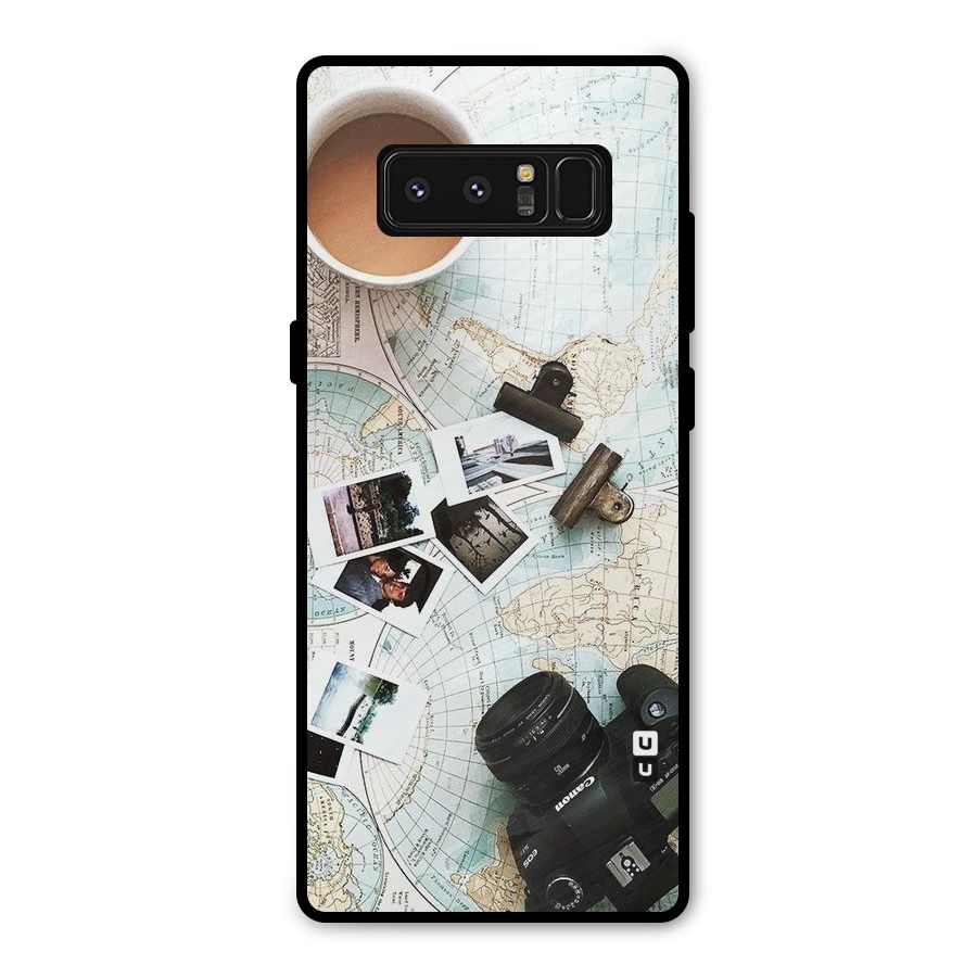 Post Stamps Travel Metal Back Case for Galaxy Note 8