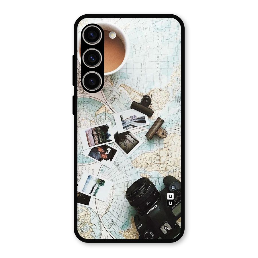 Post Stamps Travel Metal Back Case for Galaxy S23 Plus