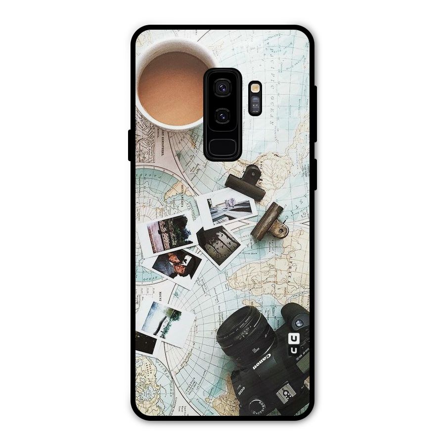 Post Stamps Travel Metal Back Case for Galaxy S9 Plus