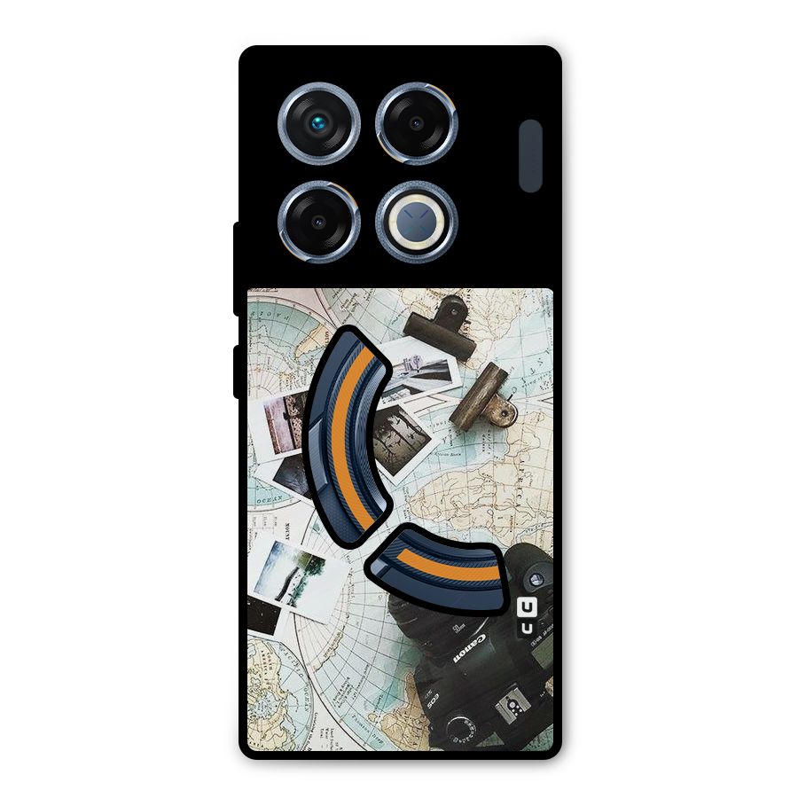 Post Stamps Travel Metal Back Case for Infinix GT 20 Pro