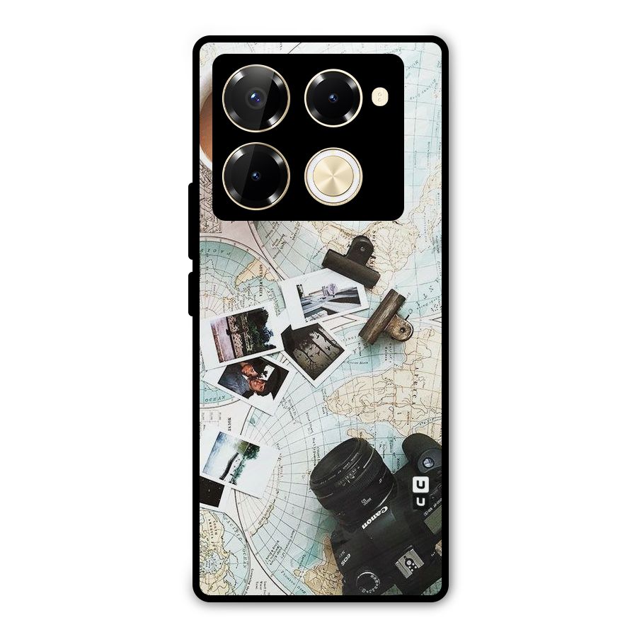 Post Stamps Travel Metal Back Case for Infinix Note 40 Pro Plus