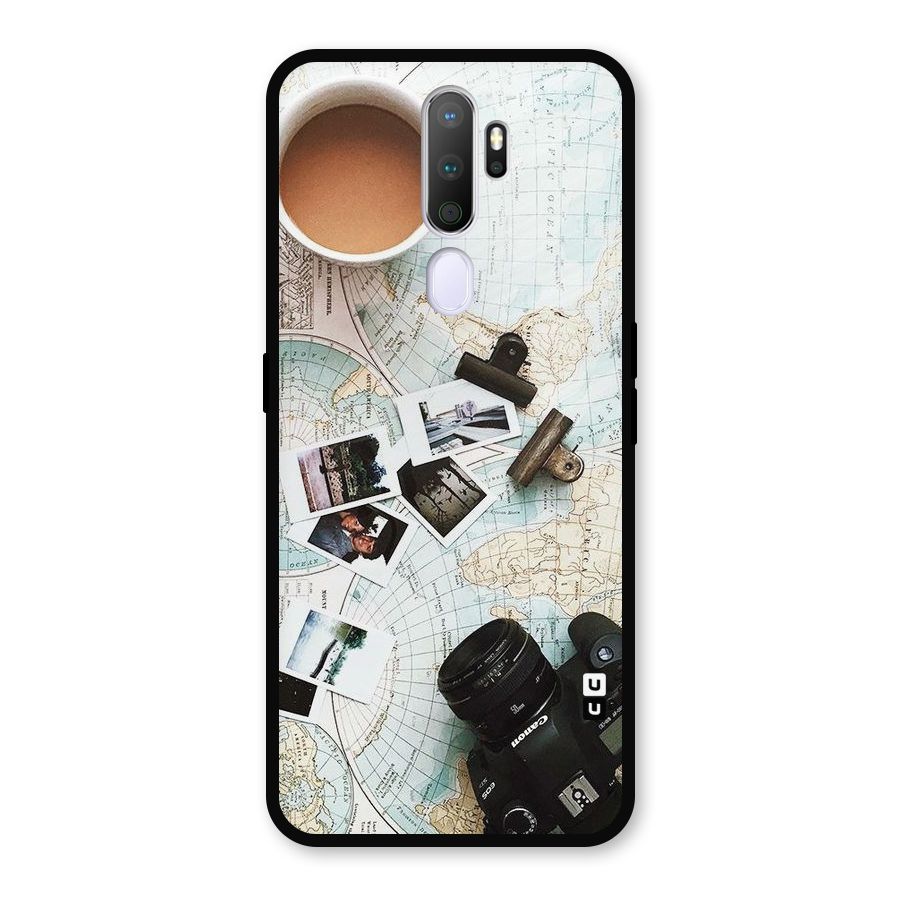 Post Stamps Travel Metal Back Case for Oppo A5 (2020)