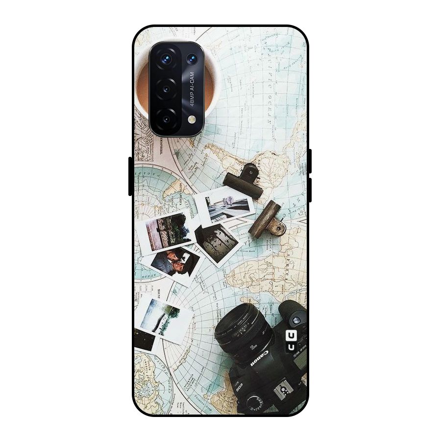 Post Stamps Travel Metal Back Case for Oppo A74 5G
