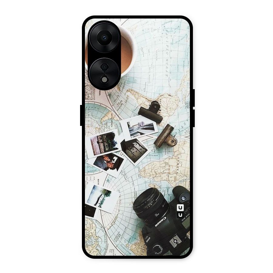 Post Stamps Travel Metal Back Case for Oppo A78 5G
