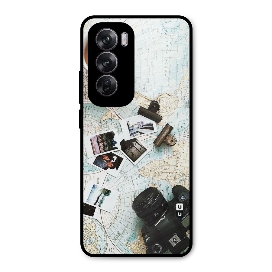 Post Stamps Travel Metal Back Case for Oppo Reno12 Pro