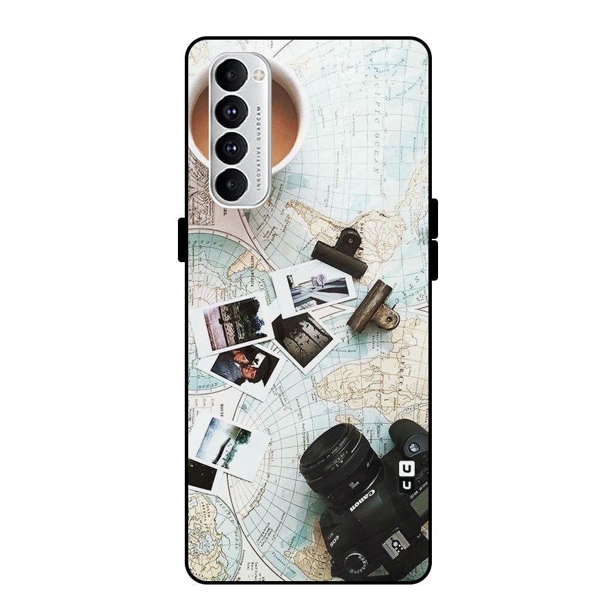 Post Stamps Travel Metal Back Case for Oppo Reno4 Pro