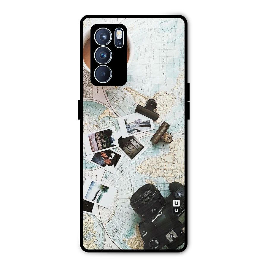 Post Stamps Travel Metal Back Case for Oppo Reno6 Pro 5G