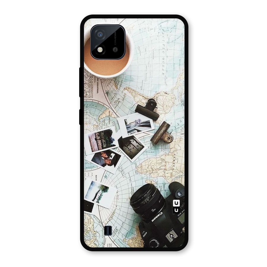 Post Stamps Travel Metal Back Case for Realme C11 2021