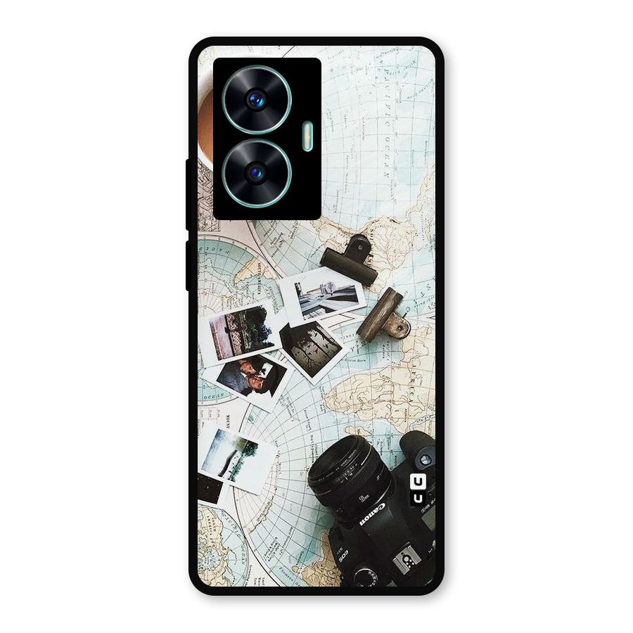 Post Stamps Travel Metal Back Case for Realme C55