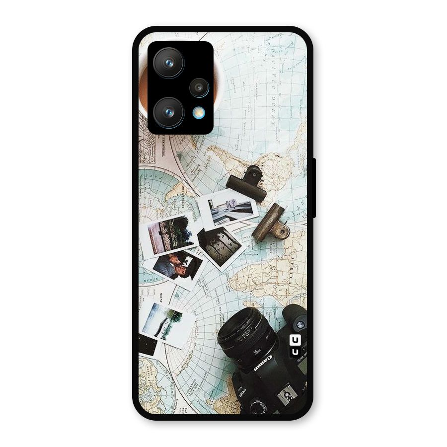 Post Stamps Travel Metal Back Case for Realme Narzo 50 Pro