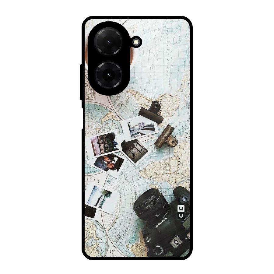 Post Stamps Travel Metal Back Case for Redmi A5 4G