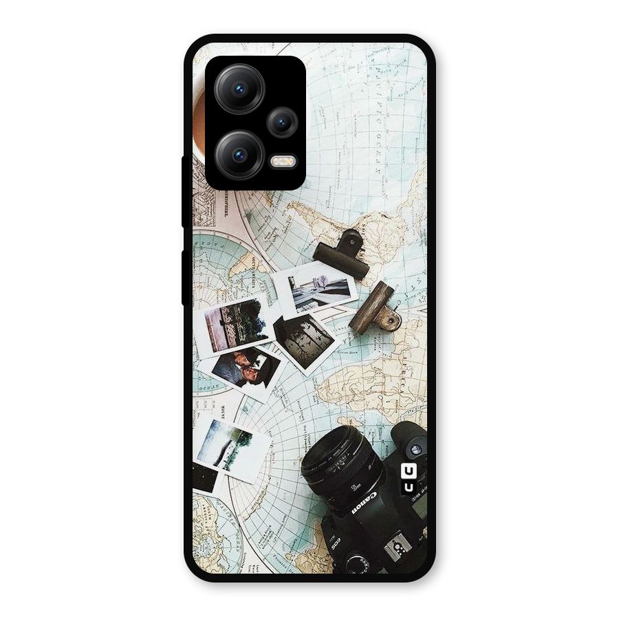 Post Stamps Travel Metal Back Case for Redmi Note 12 5G