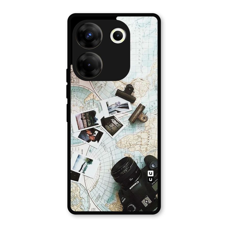Post Stamps Travel Metal Back Case for Tecno Camon 20 Pro