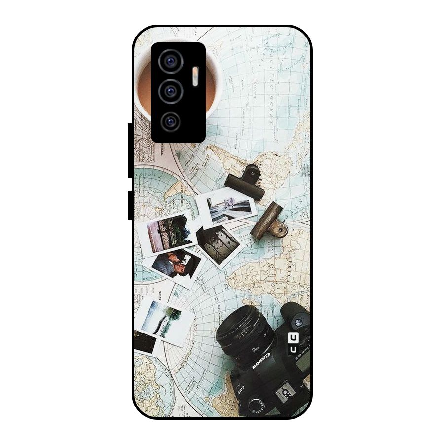 Post Stamps Travel Metal Back Case for Vivo V23e