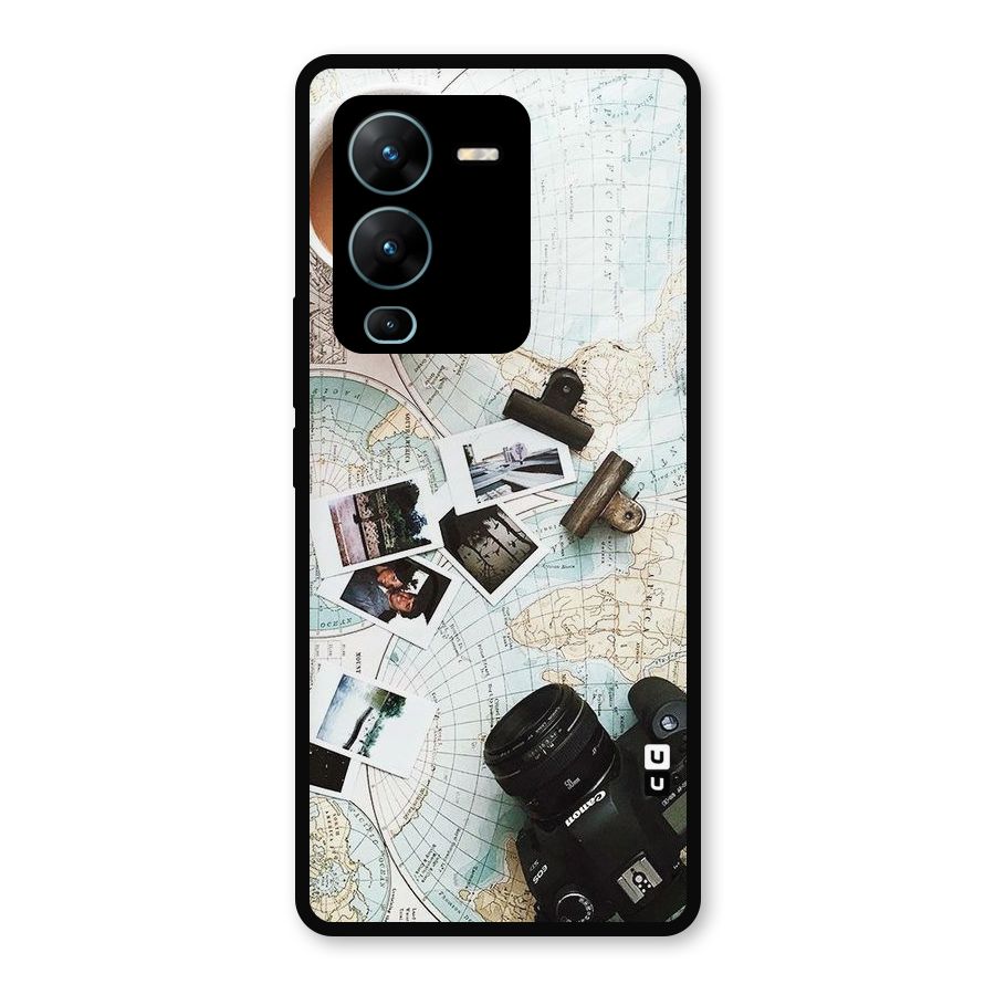 Post Stamps Travel Metal Back Case for Vivo V25 Pro