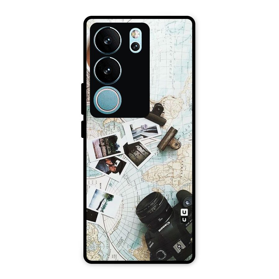 Post Stamps Travel Metal Back Case for Vivo V29 Pro