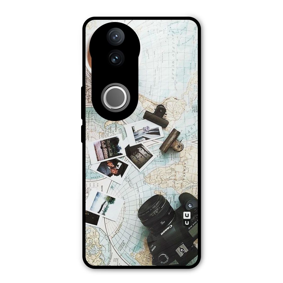 Post Stamps Travel Metal Back Case for Vivo V50e